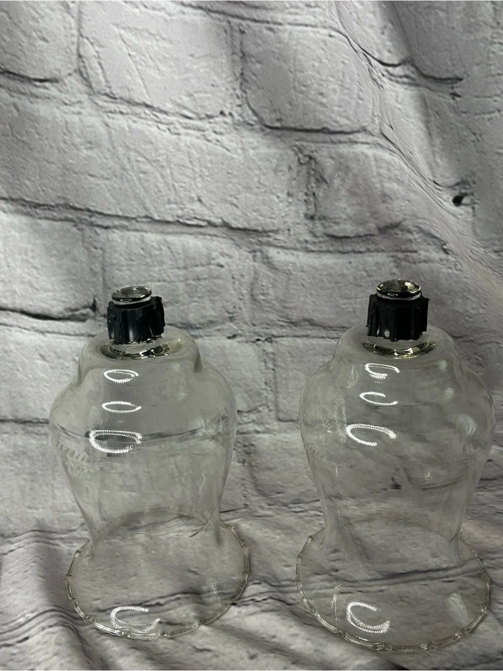 Vtg Cottagecore Prairie Shabby Chic Grannycore Sconce Glass Votive Cup Holders